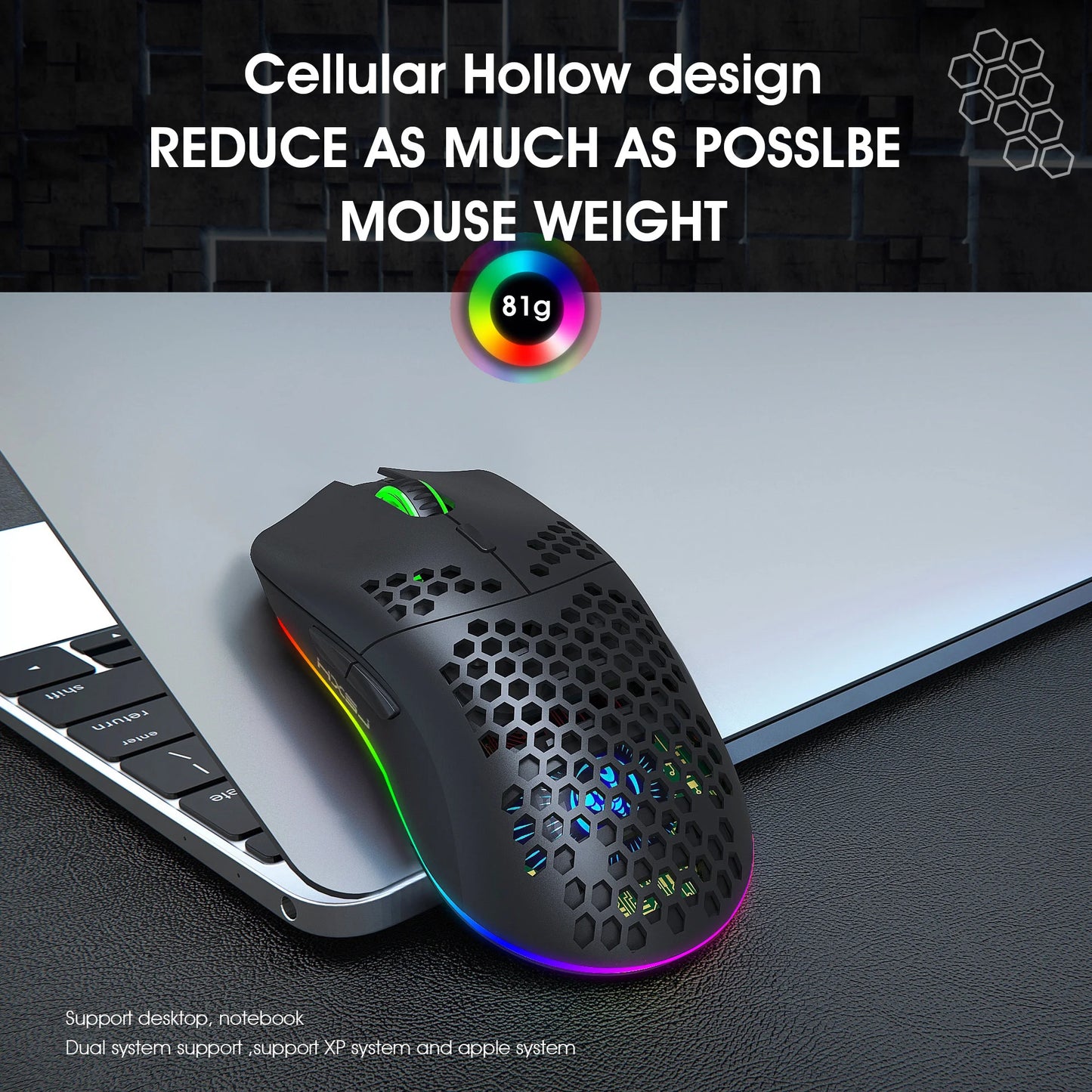 Wireless Rechargeable RGB Mouse