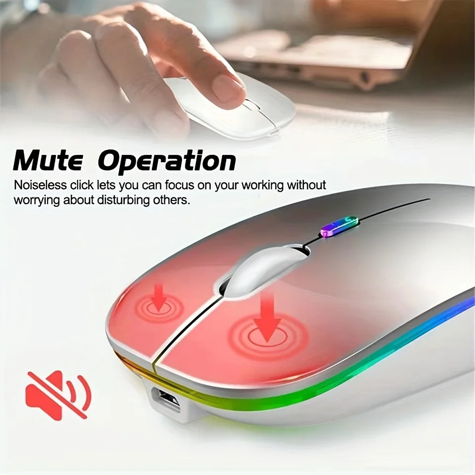 Bluetooth Rechargeable Mouse With LED Backlight