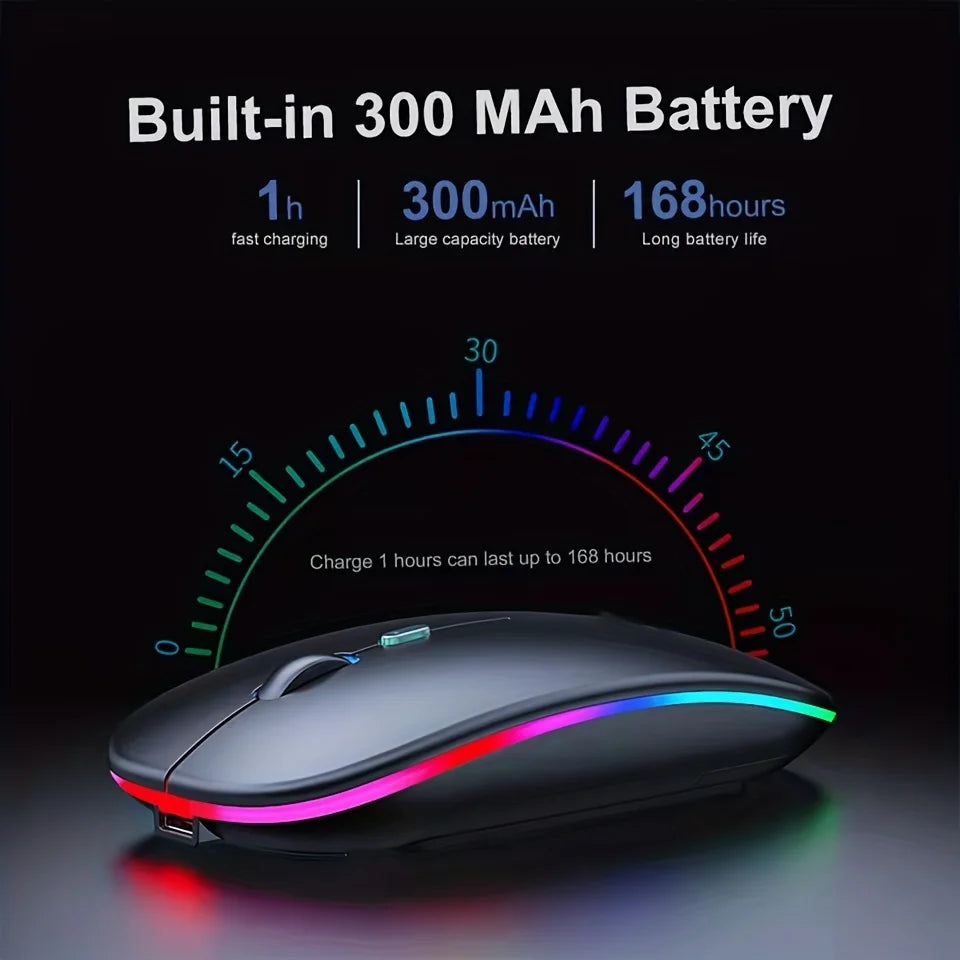 Bluetooth Rechargeable Mouse With LED Backlight