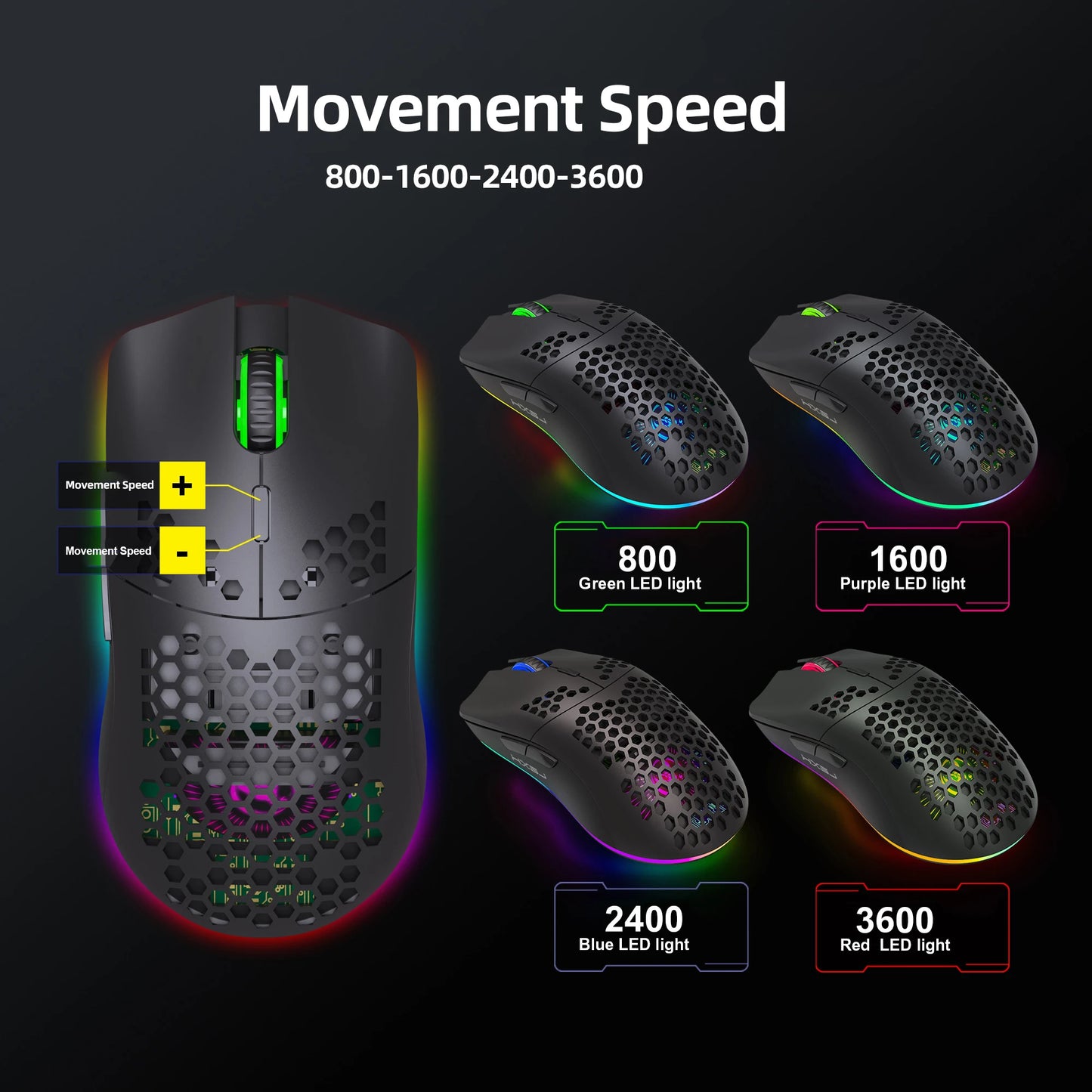 Wireless Rechargeable RGB Mouse