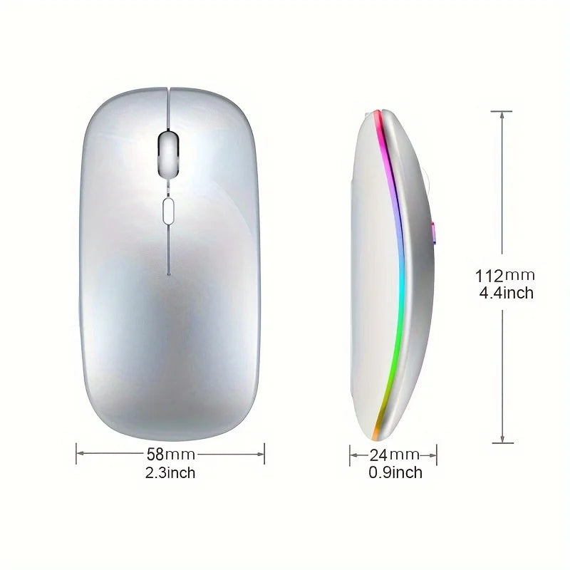 Bluetooth Rechargeable Mouse With LED Backlight