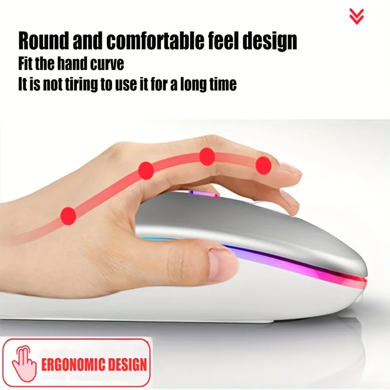 Bluetooth Rechargeable Mouse With LED Backlight