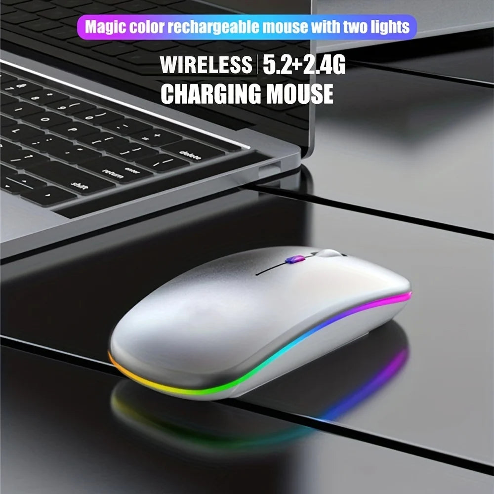 Bluetooth Rechargeable Mouse With LED Backlight