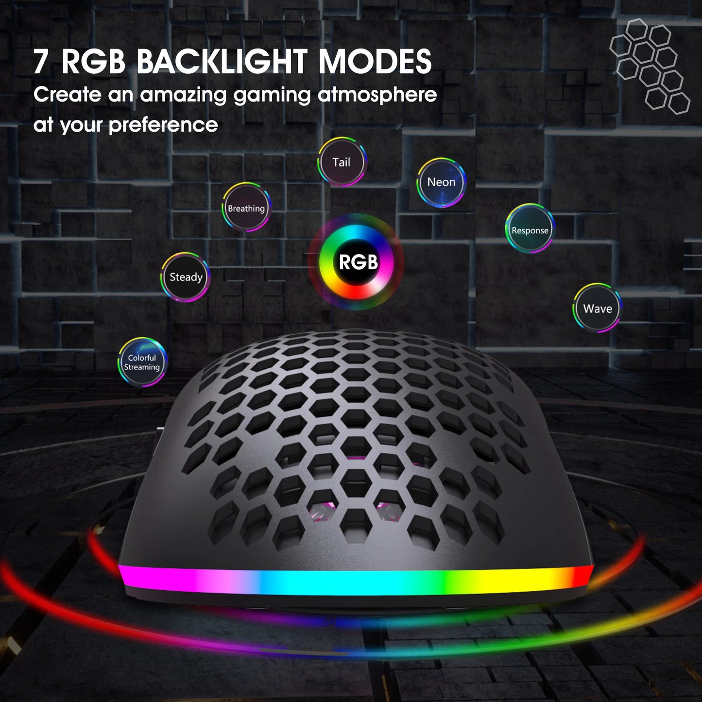 Wireless Rechargeable RGB Mouse