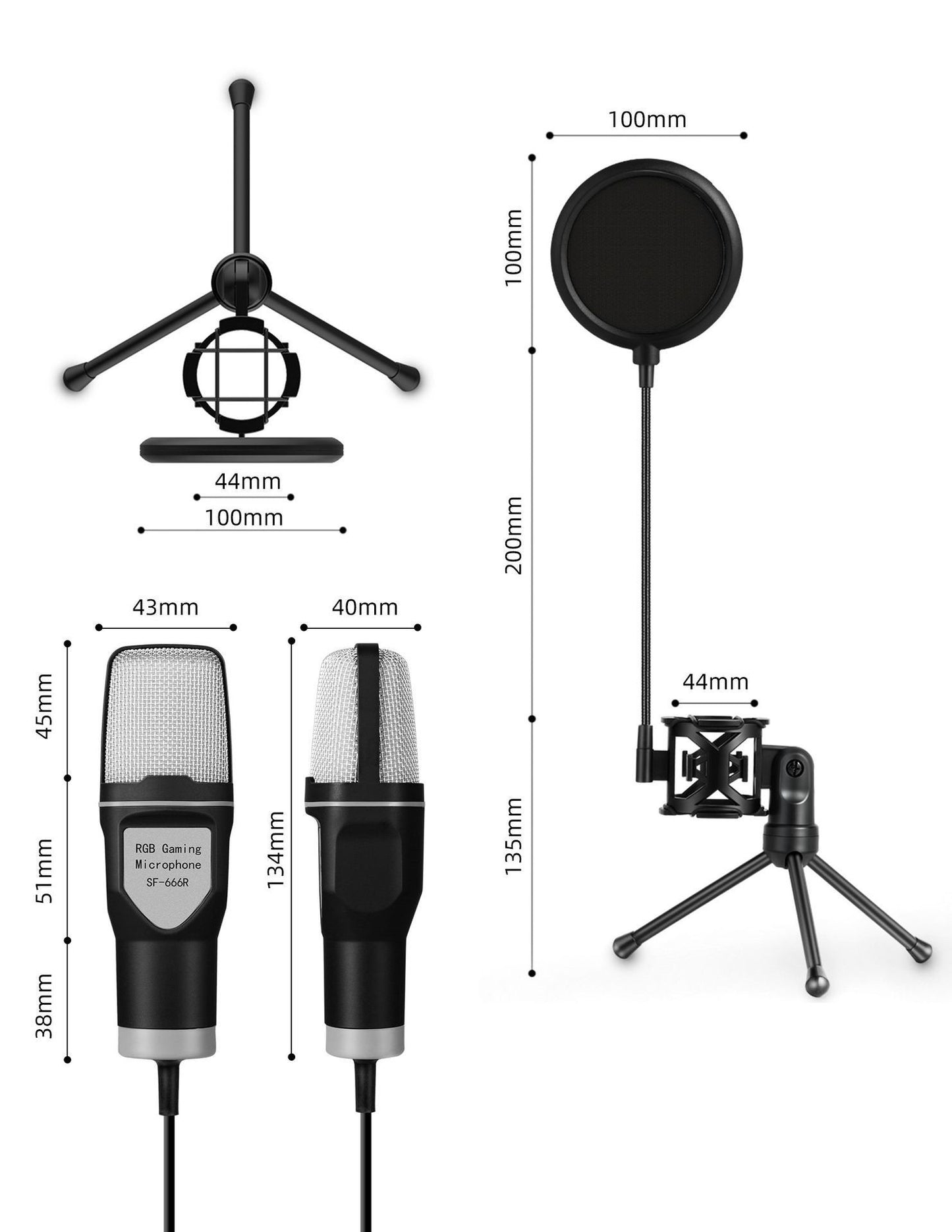 RGB computer Gaming Microphone